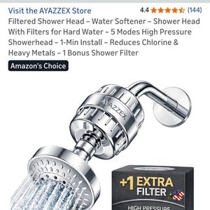 Chrome Filtered Shower Head with Water Softener